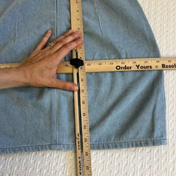 Y2K Patchwork Mini Denim Skirt Blue Jean Raw Hem Blueblush Blue Blush Size Small - Picture 7 of 8